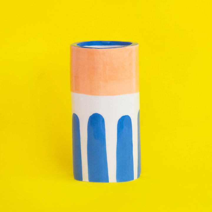 Ana Seixas Girl with Deep Blue Stripes / Ceramic Vase bei Nauli and Stories