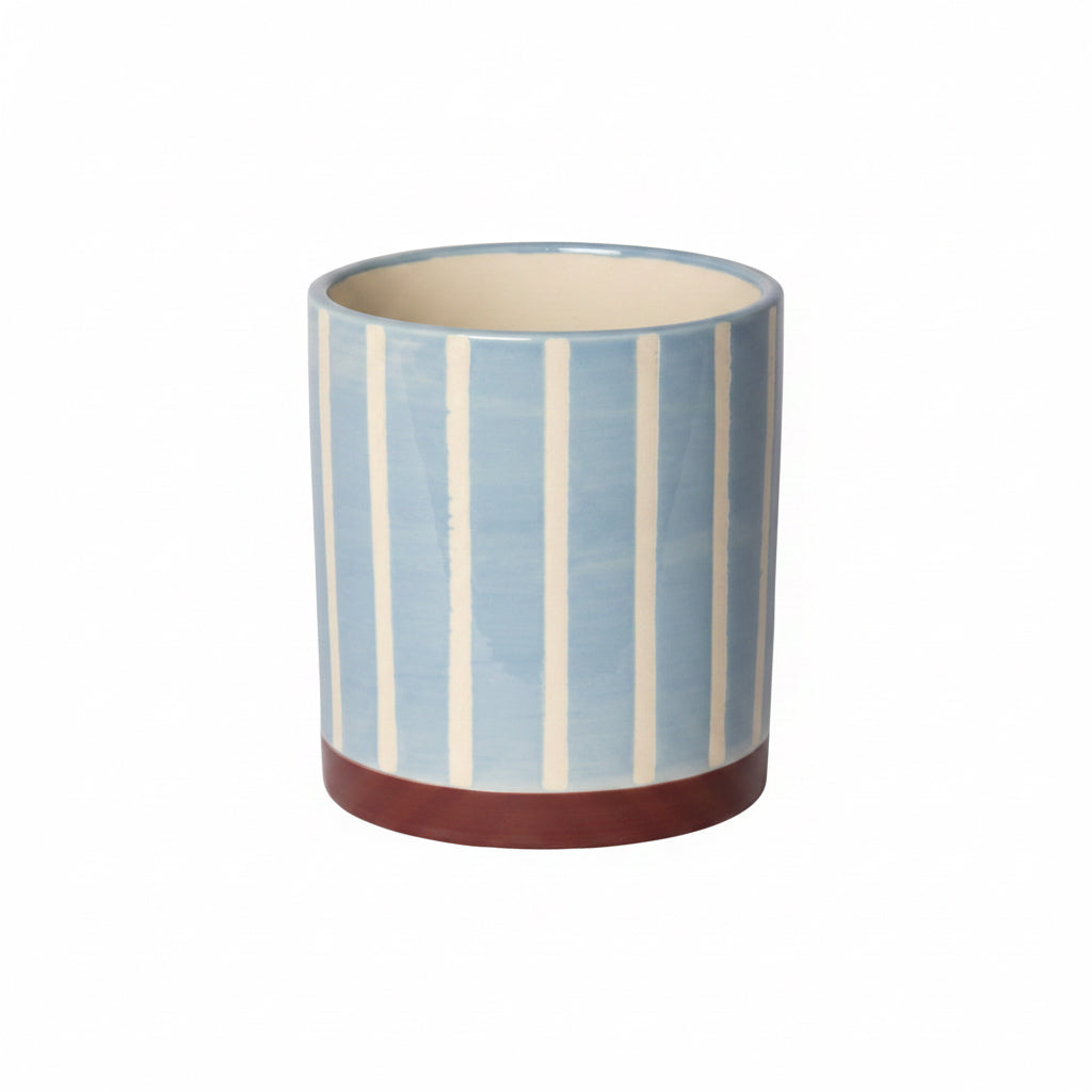 Au Maison Blumentopf Blumenübertopf  hellblau weiß braun -  Ø 10cm bei Nauli and Stories