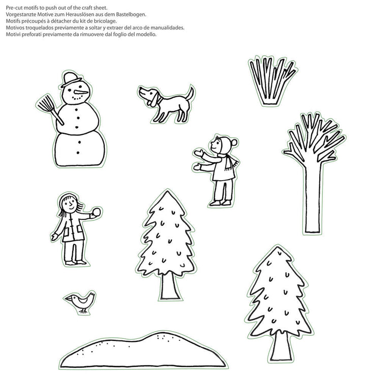 Bastelset Streichholzschachtel Bastelbogen Winterfreuden in der Streichholzschachtel bei Nauli and Stories