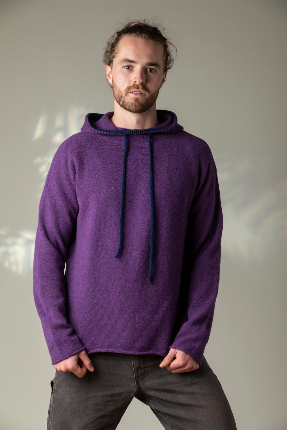 Eribé Pullover Corry Hoody Sweater Aubergine bei Nauli and Stories