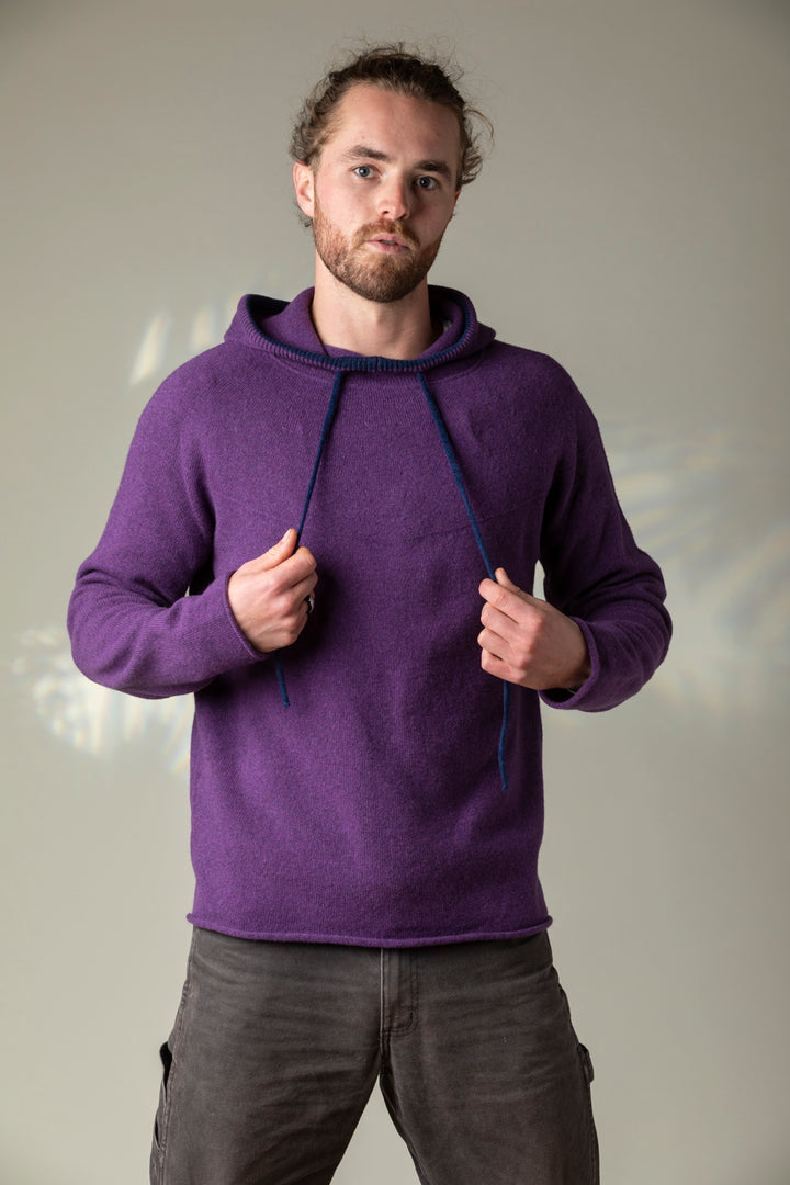 Eribé Pullover Corry Hoody Sweater Aubergine bei Nauli and Stories