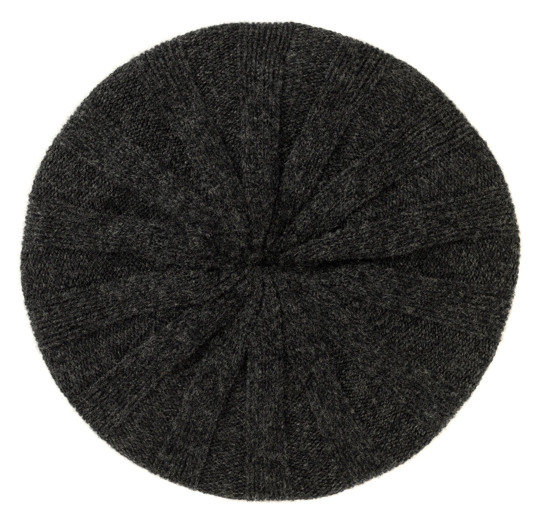 Eribé Mütze Bowden Rib Beret Charcoal bei Nauli and Stories