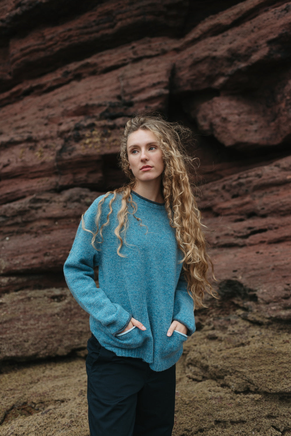 Eribé Pullover Tweed Nep Sweater  Delphinium bei Nauli and Stories