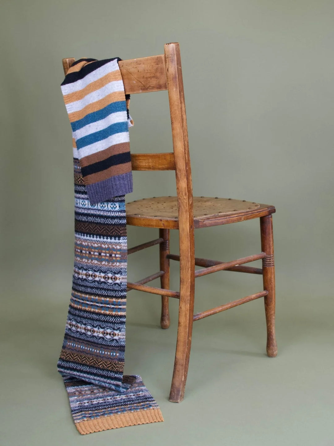 Eribé Schal Stobo Scarf blau, beige, braun  | Schal aus Lammwolle bei Nauli and Stories