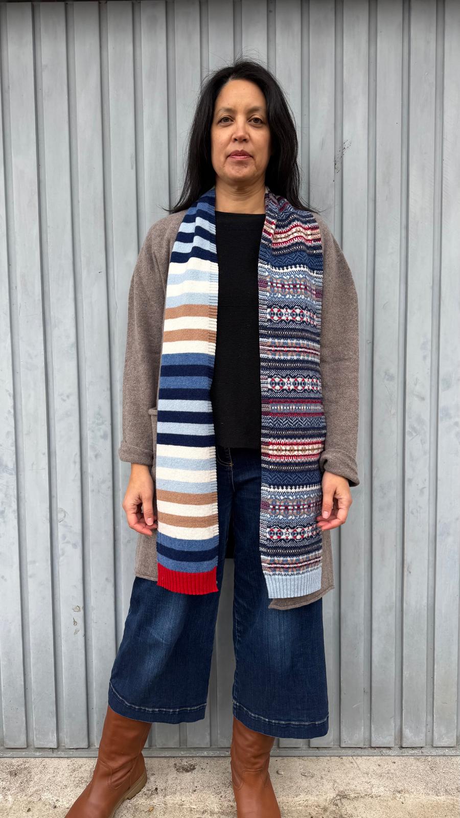 Eribé Schal Stobo Scarf Navy-Reflection bei Nauli and Stories