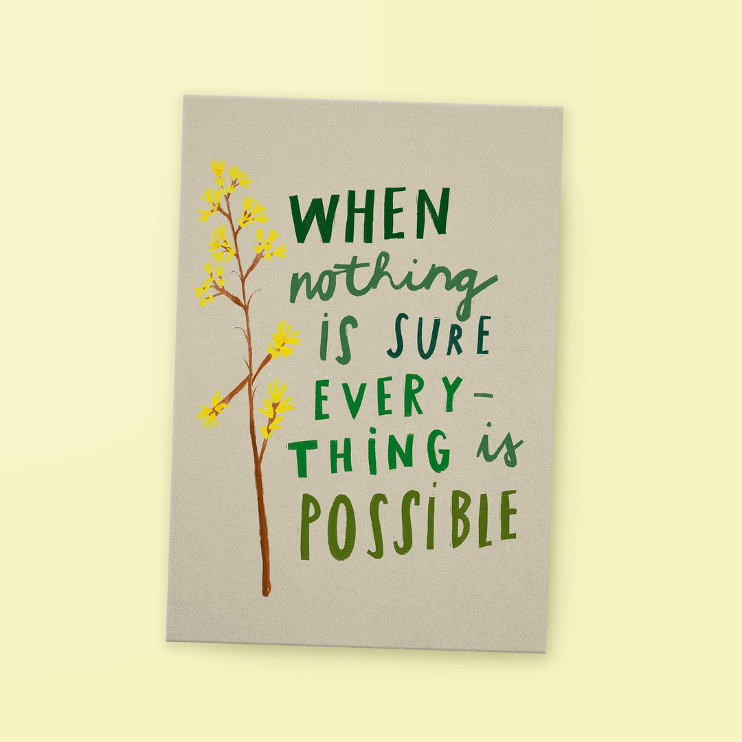 franzizo nachhaltige papeterie Mut machen Postkarte “Everything is possible” bei Nauli and Stories