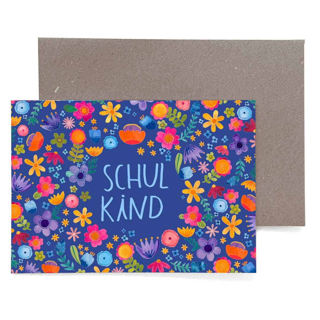 Frau Ottilie Schulanfang Klappkarte Schulkind bei Nauli and Stories