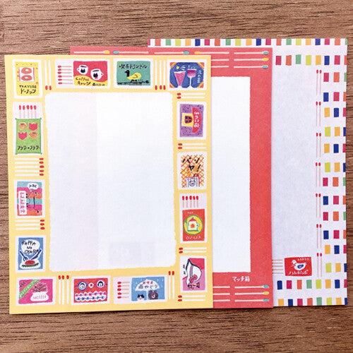 Furukawa Shiko Briefpapier Retro Diary Assorted Letter Sets Matchbox bei Nauli and Stories