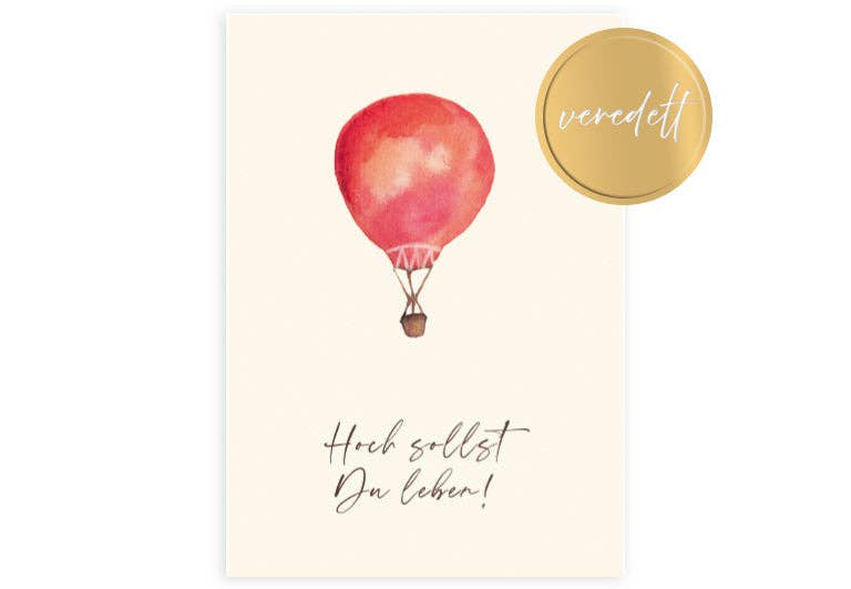 Hey!Cards GmbH & Co. KG Grußkarte Heißluftballon Hoch sollst Du Leben bei Nauli and Stories