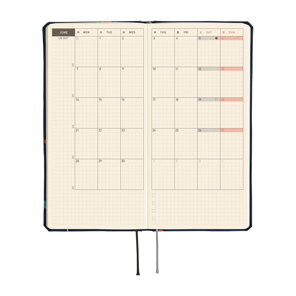 Hobonichi Kalender Weeks MEGA Bow &amp; Tie: Candy Dream - 2027 bei Nauli and Stories