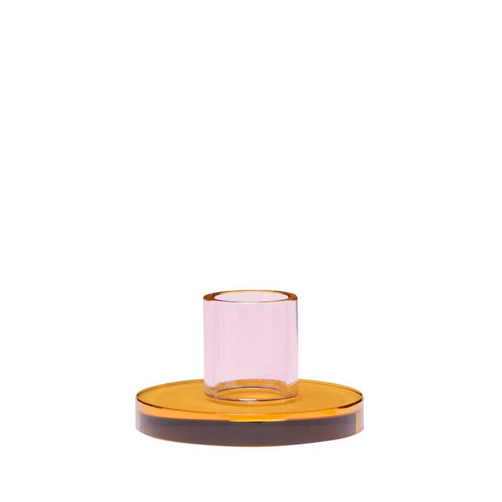 Hübsch Kerzenständer Kerzenständer aus Glas rosa orange bei Nauli and Stories