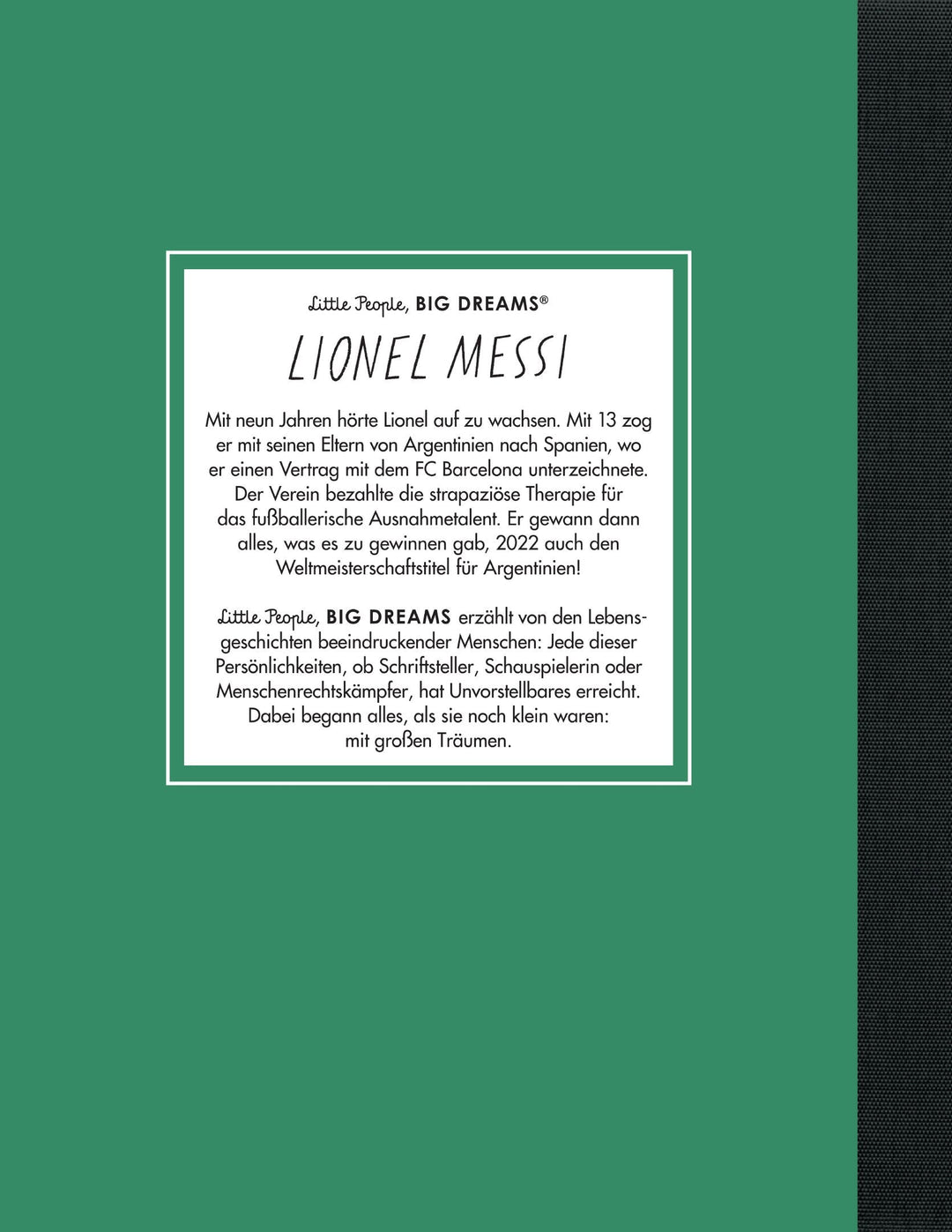 Insel Verlag Bilderbuch Little People, Big Dreams auf Deutsch: Lionel Messi bei Nauli and Stories