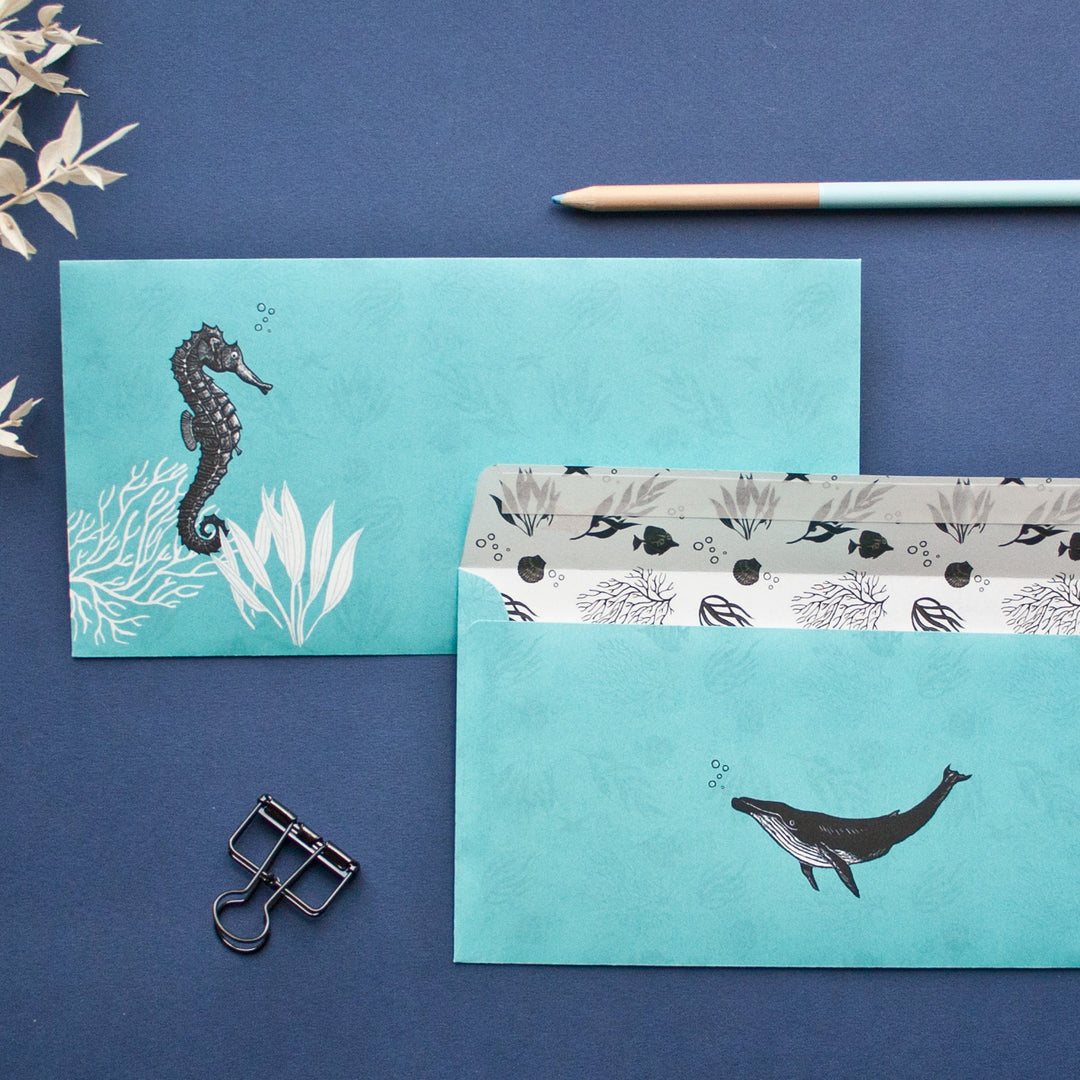 Katja Rub Briefpapier Briefpapier Set - Seepferd - Katja Rub bei Nauli and Stories