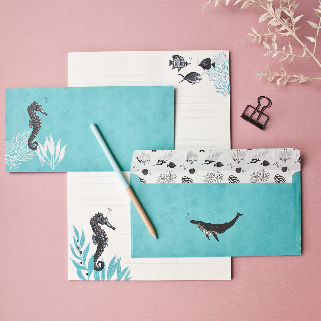 Katja Rub Briefpapier Briefpapier Set - Seepferd - Katja Rub bei Nauli and Stories