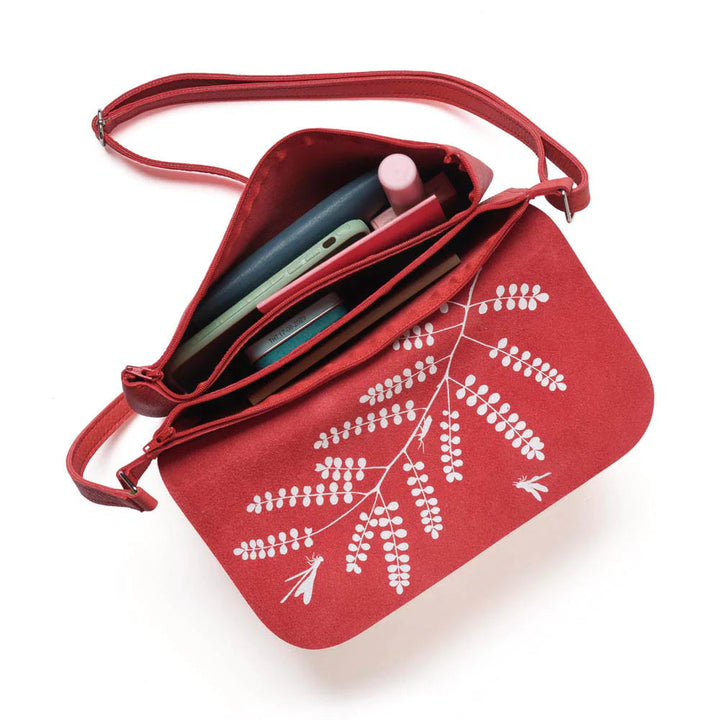 Keecie Handtasche Handtasche - Crossbodybag - aus Leder - Double Up - coral rot bei Nauli and Stories