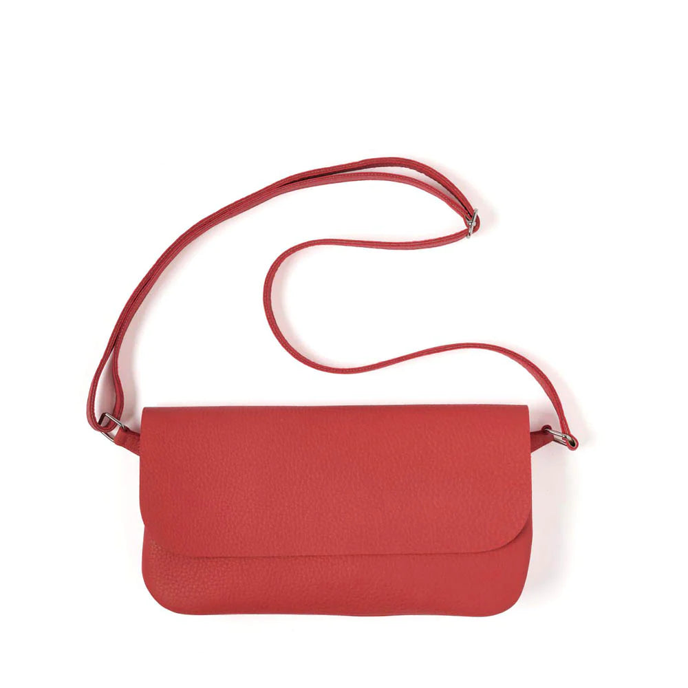 Keecie Handtasche Handtasche - Crossbodybag - aus Leder - Double Up - coral rot bei Nauli and Stories