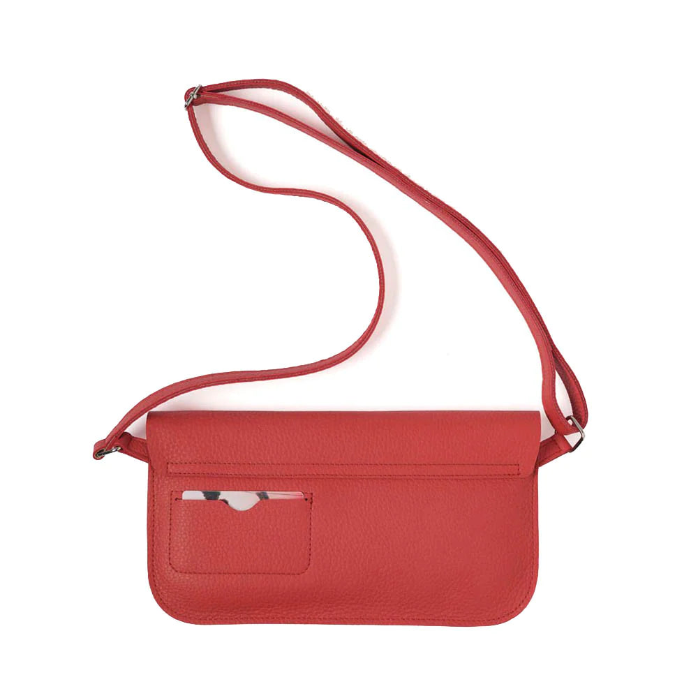 Keecie Handtasche Handtasche - Crossbodybag - aus Leder - Double Up - coral rot bei Nauli and Stories