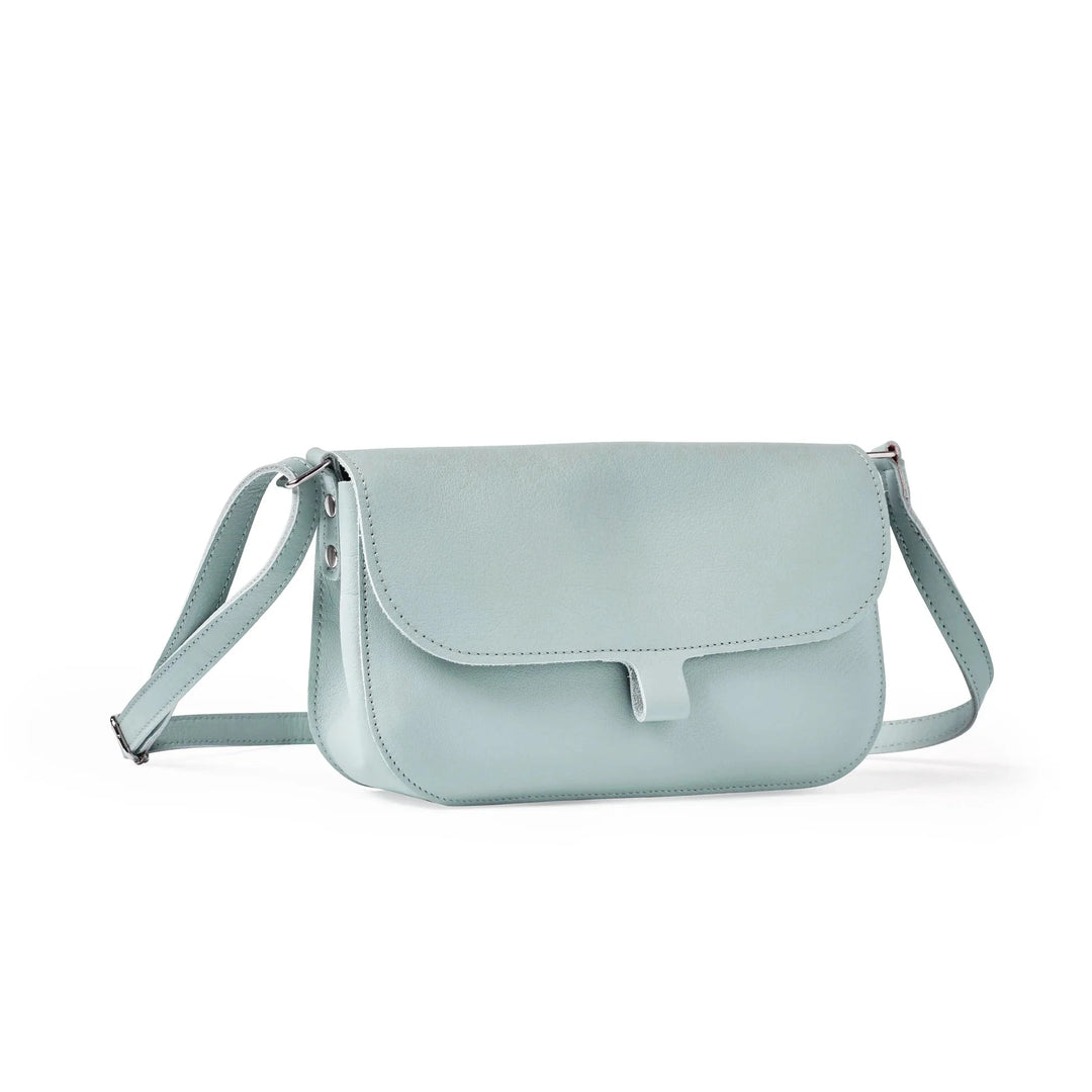 Keecie Handtasche Lederhandtasche Wild Swan - dusty green hellblau bei Nauli and Stories