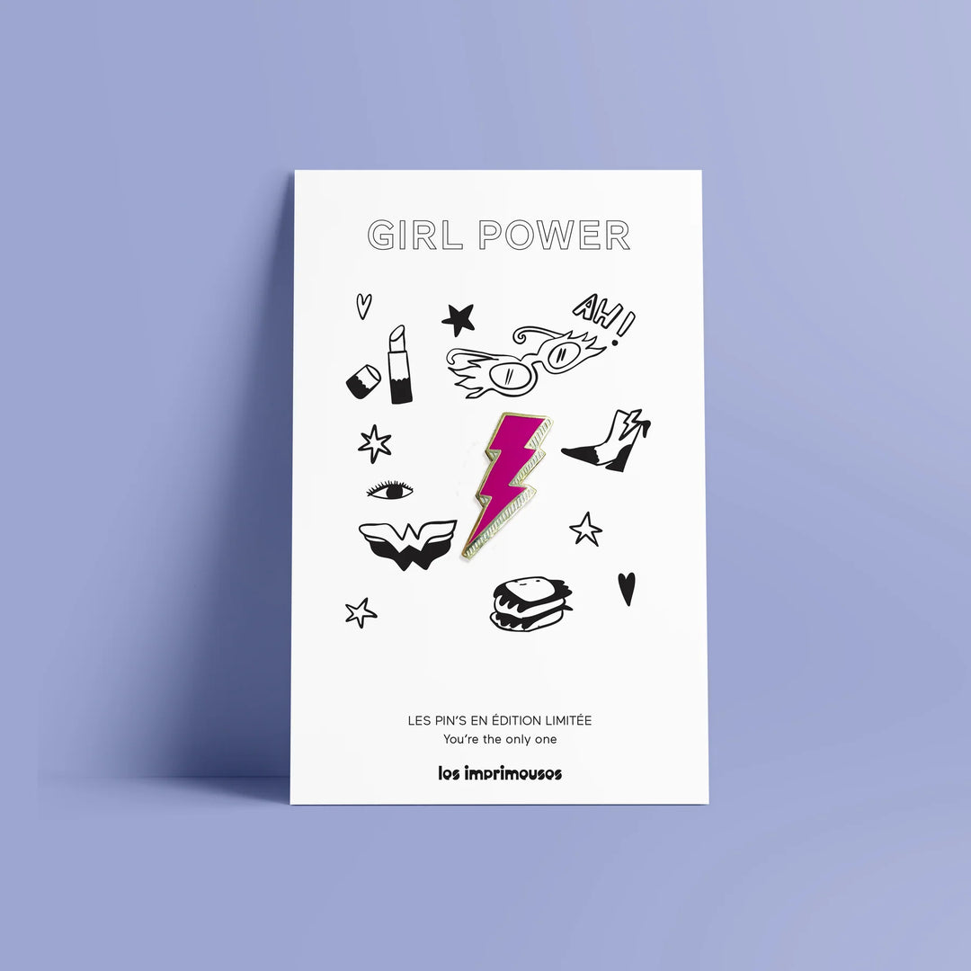 Les imprimeuses Broschen und Anstecknadeln Pin | Blitz - Girl Power | Pink bei Nauli and Stories
