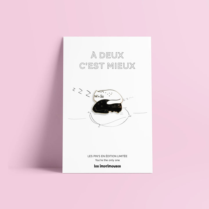 Les imprimeuses Broschen und Anstecknadeln Pin | Chat noir chat blanc - À deux c&