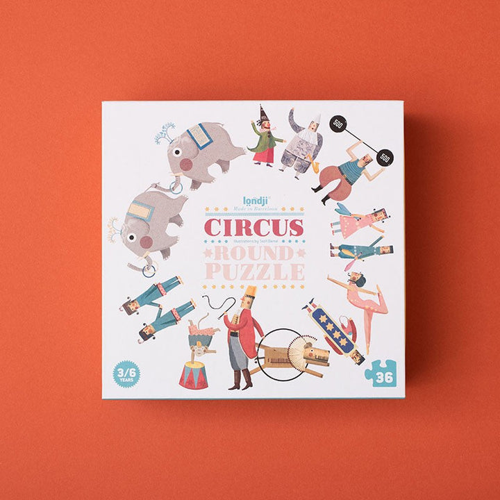 Londji Puzzle Circus - rundes Puzzle mit 36 Teilen bei Nauli and Stories