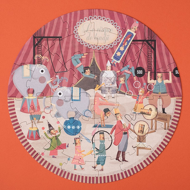 Londji Puzzle Circus - rundes Puzzle mit 36 Teilen bei Nauli and Stories