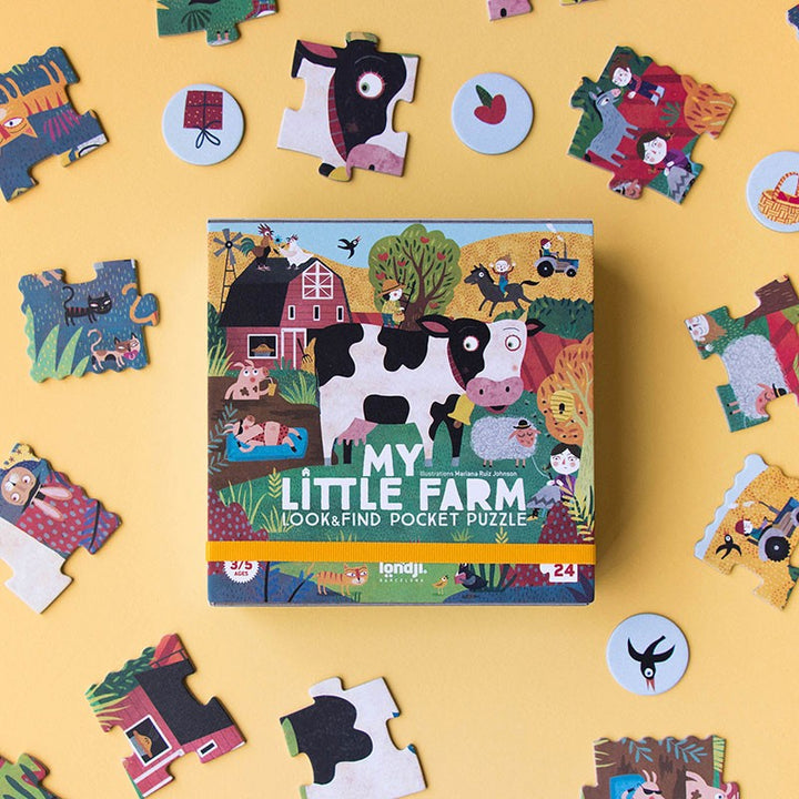 Londji Puzzle My Little Farm - Puzzle mit 24 Teilen - Pocket puzzle bei Nauli and Stories