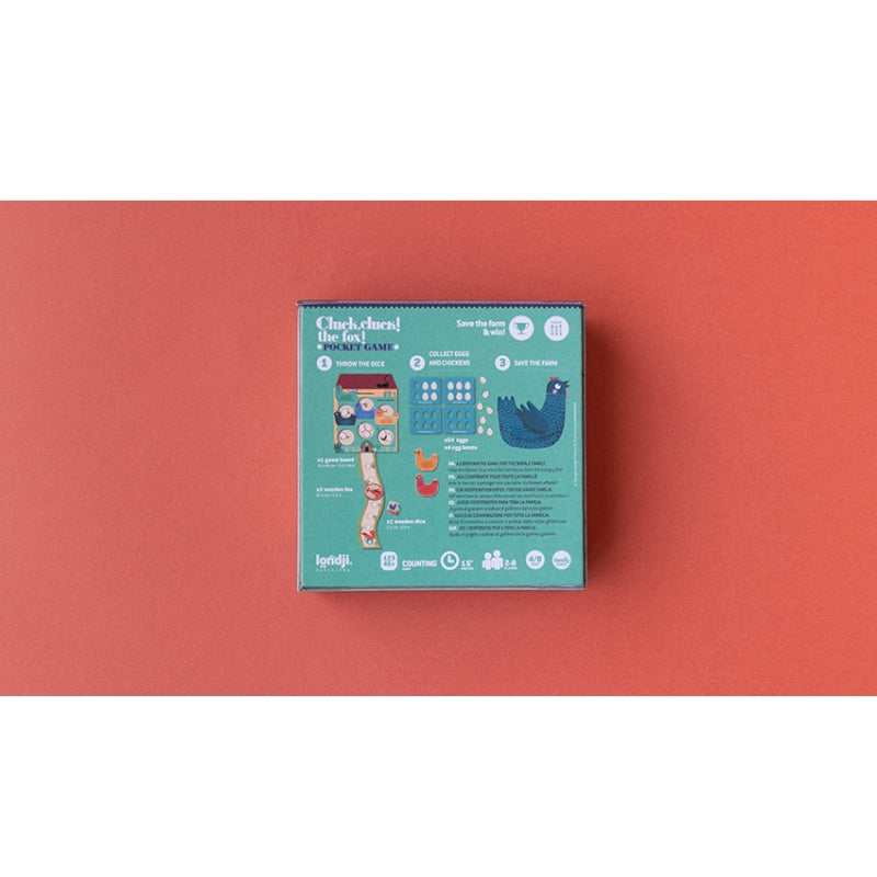 Londji Spiel CLUCK CLUCK! THE FOX! als Pocketversion bei Nauli and Stories