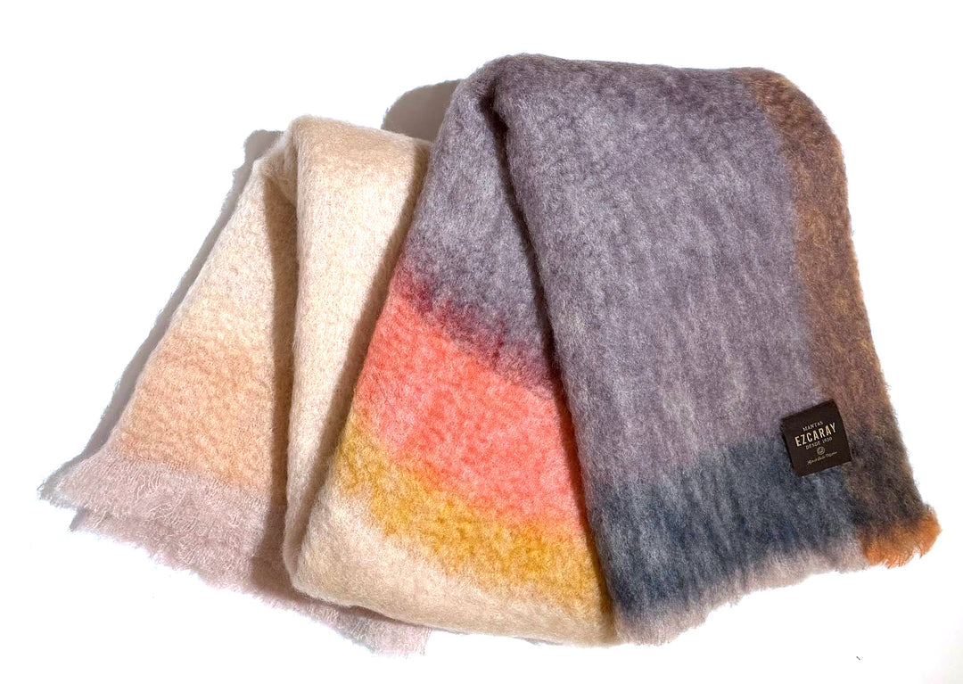 Mantas Ezcaray Sofadecke Mohair Decke -  130x200cm  - Zuckerwatte bei Nauli and Stories