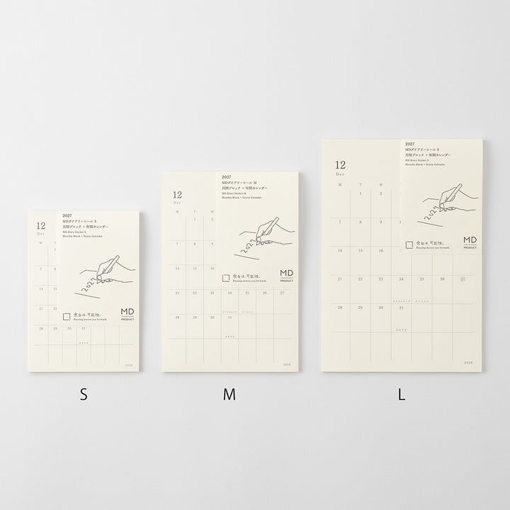 MD Paper | Midori Monatskalender 2027 MD Diary Sticker M bei Nauli and Stories