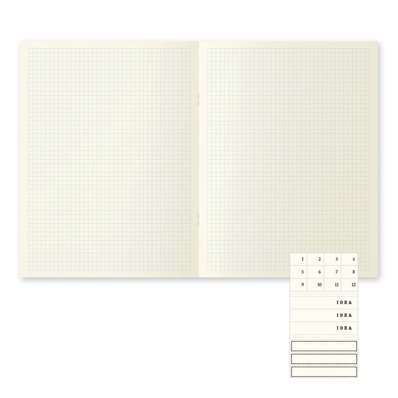 MD Paper | Midori Notizhefte Notizheft DIN A4 | MD Notebook Light Gridded  (kariert) – 3er Pack bei Nauli and Stories