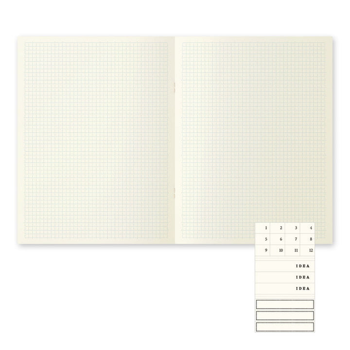 MD Paper | Midori Notizhefte Notizheft DIN A4 | MD Notebook Light Gridded  (kariert) – 3er Pack bei Nauli and Stories