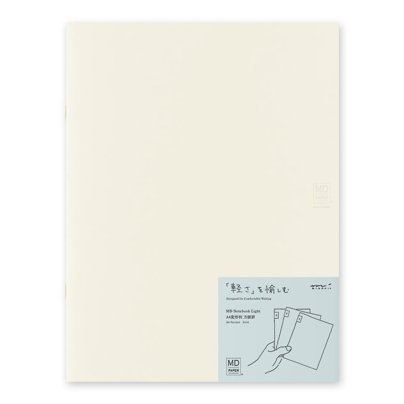 MD Paper | Midori Notizhefte Notizheft DIN A4 | MD Notebook Light Gridded  (kariert) – 3er Pack bei Nauli and Stories