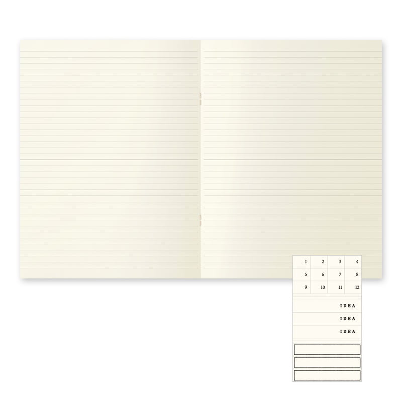 MD Paper | Midori Notizhefte Notizheft DIN A4 | MD Notebook Light Lined (liniert) – 3er Pack bei Nauli and Stories