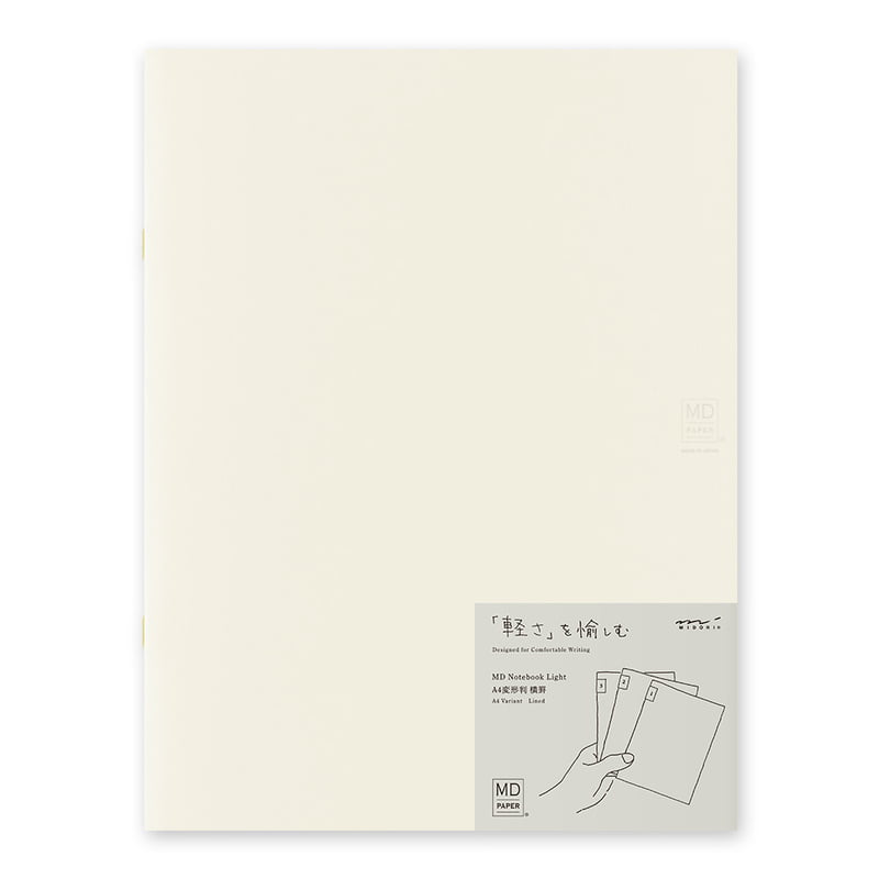 MD Paper | Midori Notizhefte Notizheft DIN A4 | MD Notebook Light Lined (liniert) – 3er Pack bei Nauli and Stories