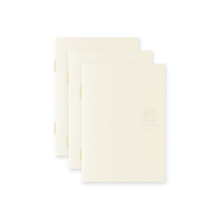 MD Paper | Midori Notizhefte Notizheft DIN A7 | MD Notebook Light Blank (blanko) – 3er Pack bei Nauli and Stories