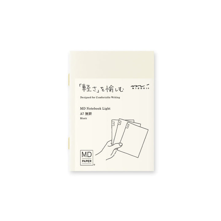 MD Paper | Midori Notizhefte Notizheft DIN A7 | MD Notebook Light Blank (blanko) – 3er Pack bei Nauli and Stories