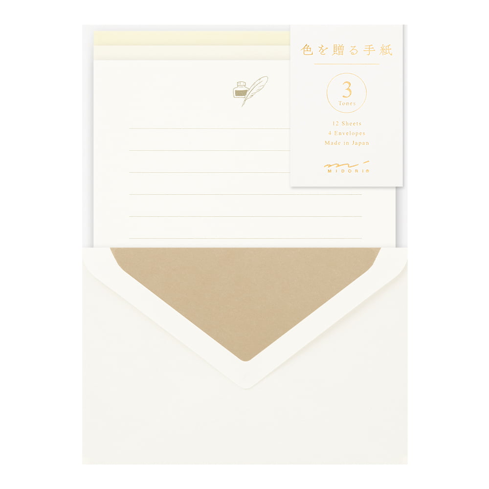 Midori Briefpapier Briefpapier Letterset - Giving a color white bei Nauli and Stories