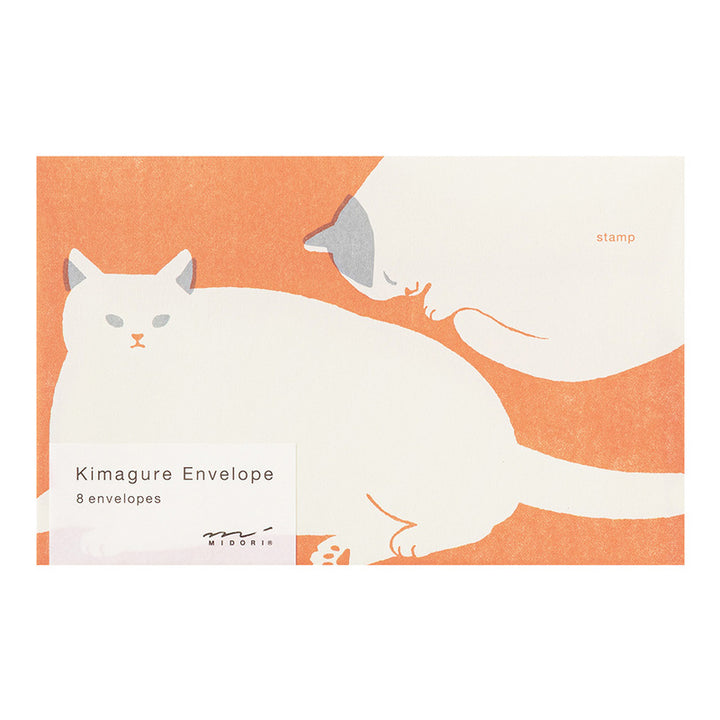 Midori Briefpapier Kimagure Easy &amp; Cozy Envelope Cat – Briefumschläge mit Katzen bei Nauli and Stories