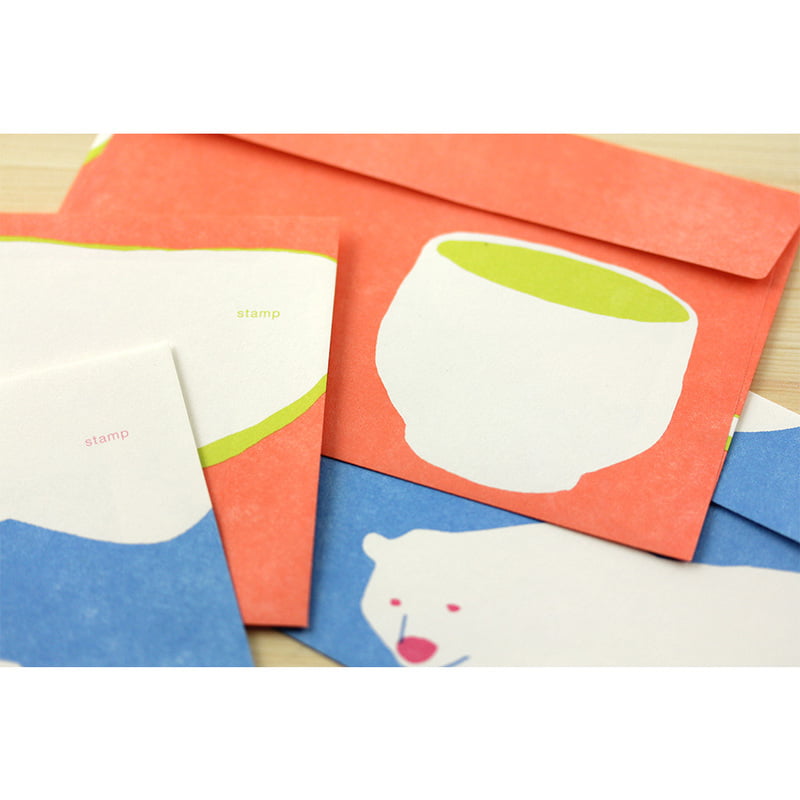 Midori Briefpapier Kimagure Easy &amp; Cozy Envelope Polar Bear – Briefumschläge mit Eisbären-Motiv bei Nauli and Stories