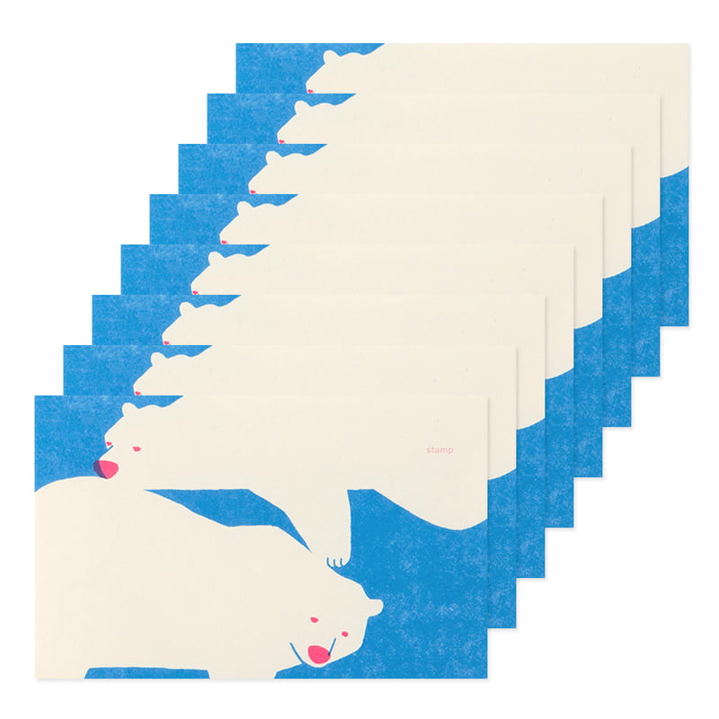 Midori Briefpapier Kimagure Easy &amp; Cozy Envelope Polar Bear – Briefumschläge mit Eisbären-Motiv bei Nauli and Stories
