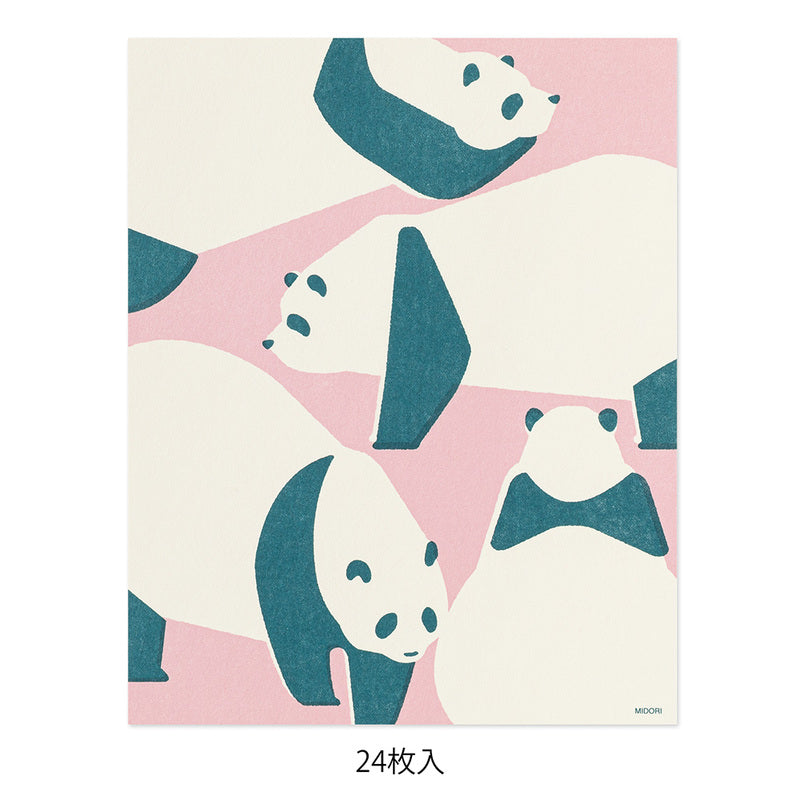 Midori Briefpapier Kimagure Easy & Cozy Letter Pad Panda – Briefpapier mit Panda-Motiv bei Nauli and Stories