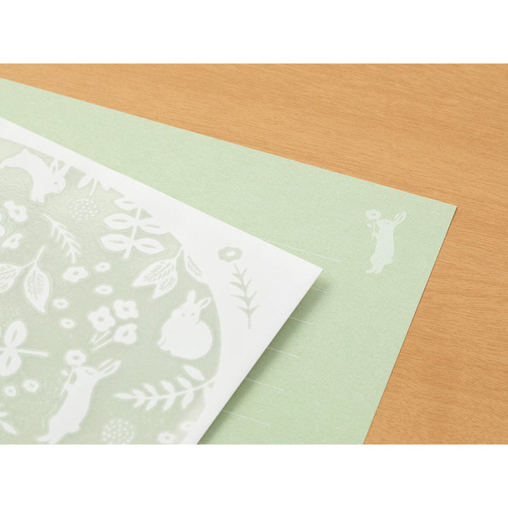 Midori Briefpapier Letterset Watermark Rabbit bei Nauli and Stories