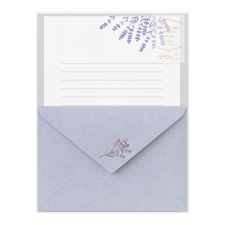 Midori Briefpapier Midori Letter Set Foil Stamped Envelopes – Lavendel bei Nauli and Stories
