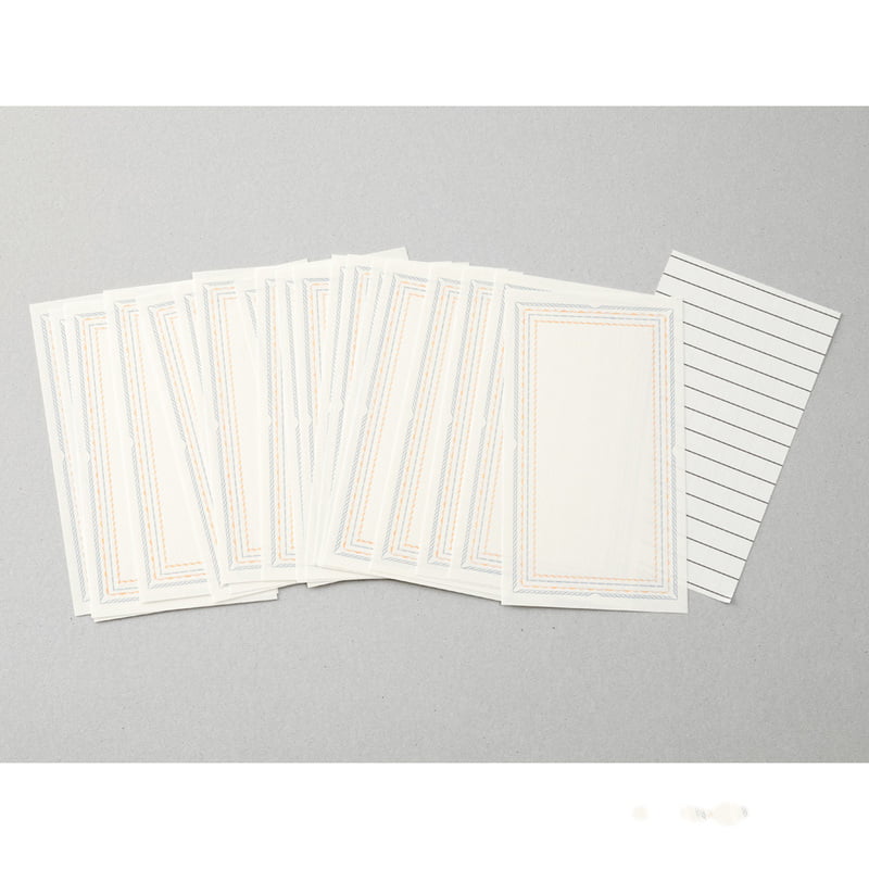 Midori Briefpapier One Stroke Letter Paper - blau - rot bei Nauli and Stories