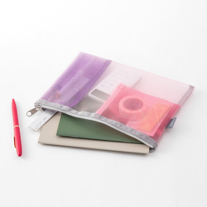 Midori Federmäppchen Pen &amp; Tool Pouch – Mesh Pink bei Nauli and Stories