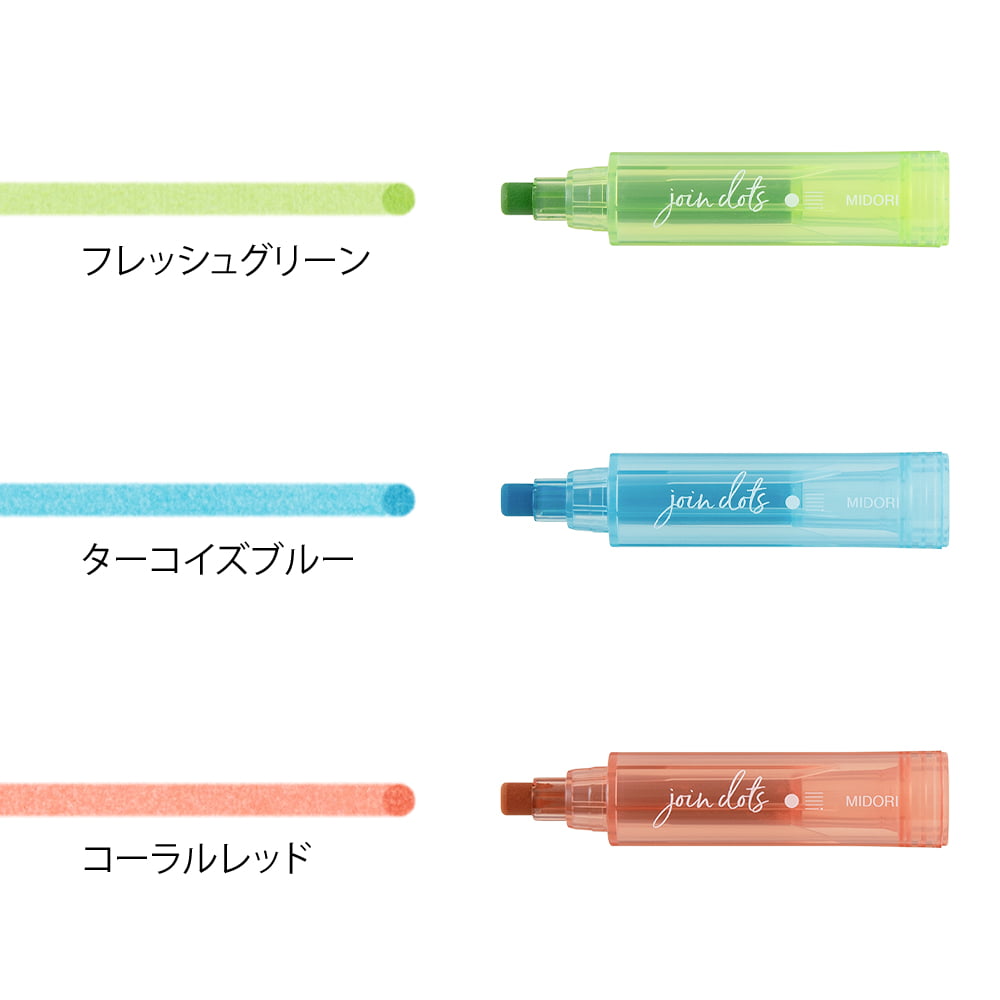 Midori Filzstifte Connecting Pen Join Dots Bright - Textmarker bei Nauli and Stories