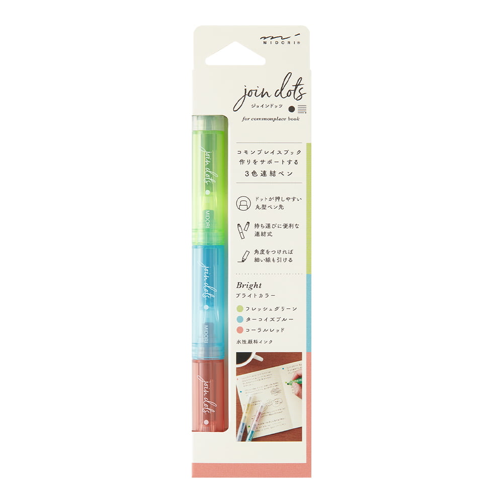 Midori Filzstifte Connecting Pen Join Dots Bright - Textmarker bei Nauli and Stories