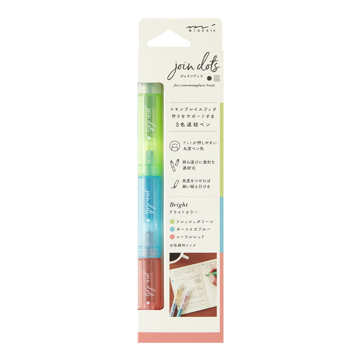 Midori Filzstifte Connecting Pen Join Dots Bright - Textmarker bei Nauli and Stories
