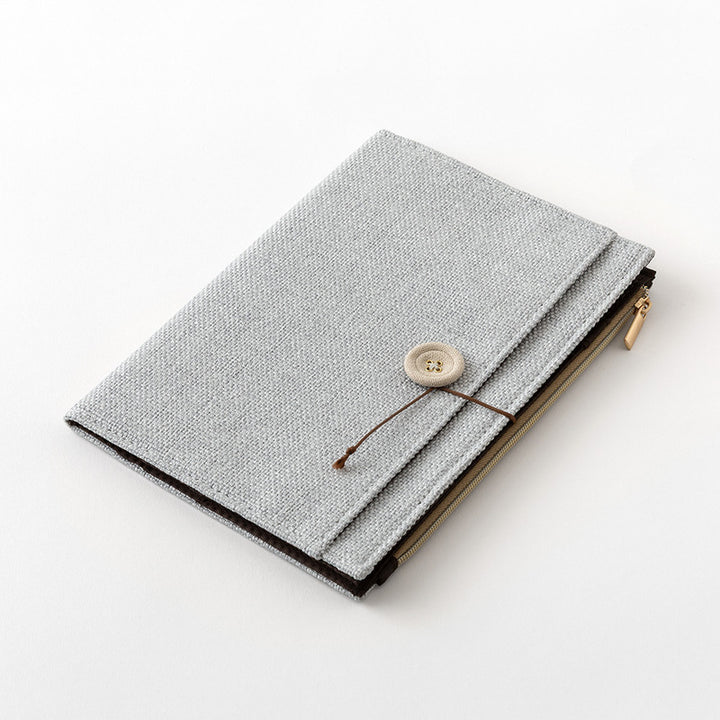 Midori Notizbuch Cover Yuru Log | Notebook Cover B6 Cloth Grey bei Nauli and Stories